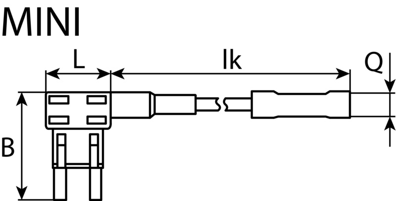 Porte-fusible pour fusibles à broche standard, avec câble 15 A / 1