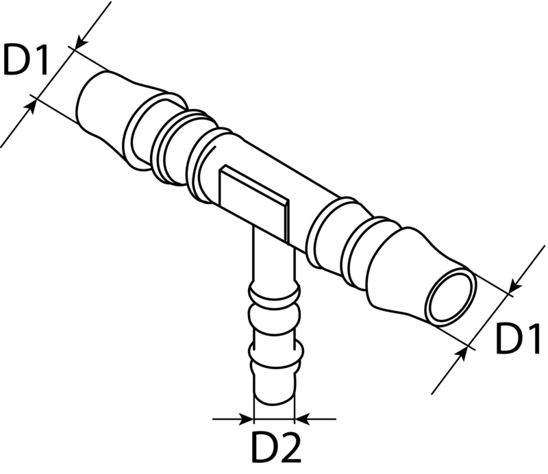 Schlauchverbinder T-Reduzierstutzen 4 / 6 / 4 mm, Kunststoff
