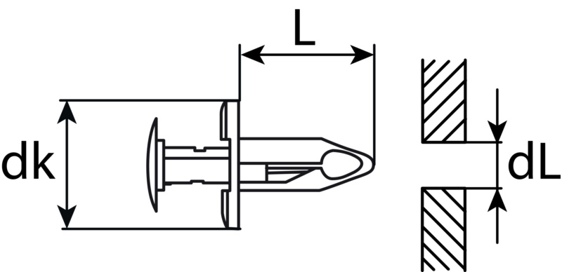 Plastic expanding rivet VAG, black, plastic, similar to OE  