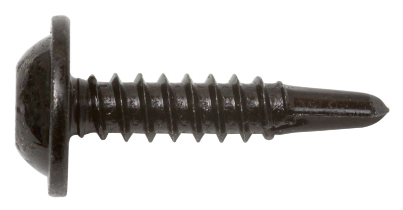 Bohrschraube Linsenkopf mit angepresster Scheibe 4,8 x 35, schwarz