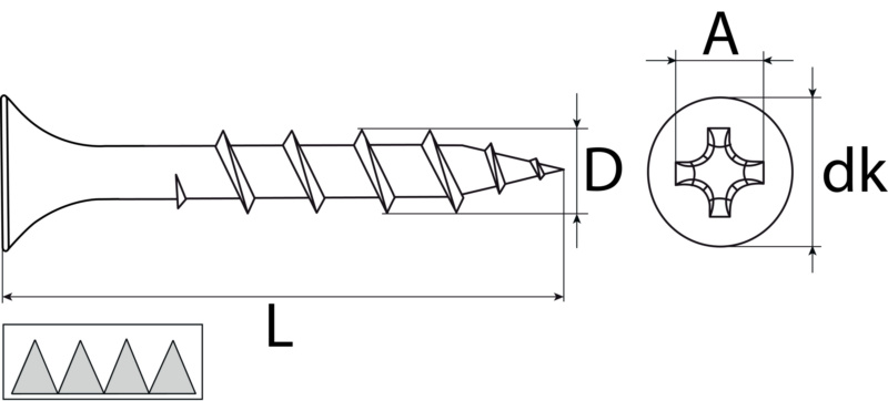 Gipsplattenschrauben 4,8x90mm - 200 Stück, Grobgewinde, Phosphatiert