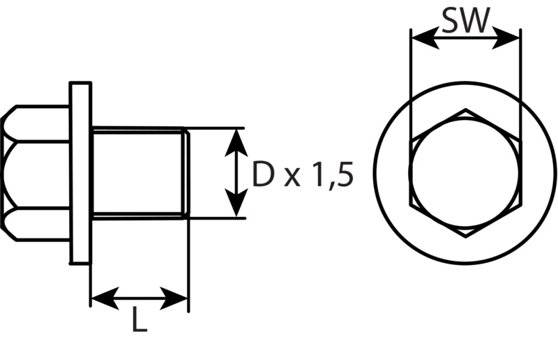 Ölablassschraube M14 x 1,5 x 13, Stahl verzinkt, ähnlich OE 