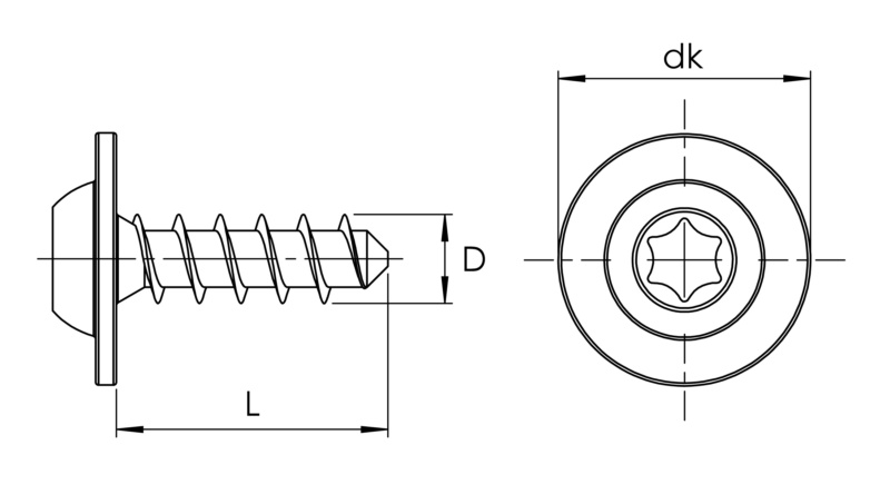 Collar screw VW 6 x 18.5, Delta Seal GZ, black | SWG Schraubenwerk